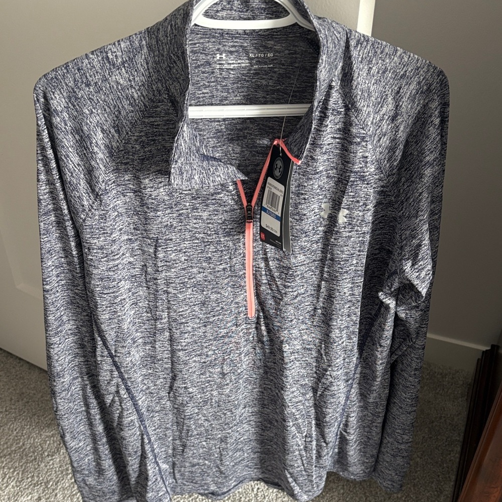 Under Armour Black and White Quarter-Zip Pullover